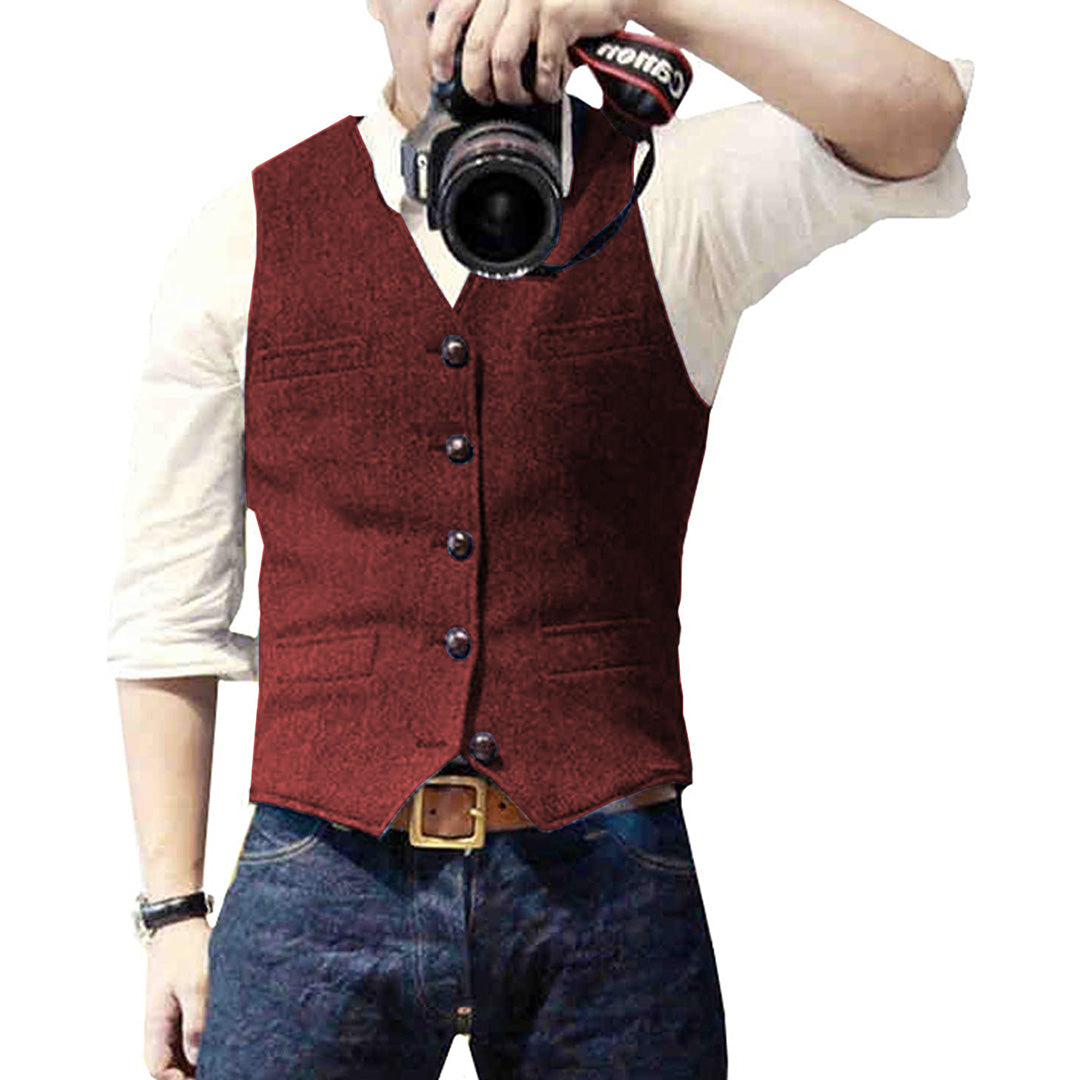 Gilet elegante da uomo in misto lana