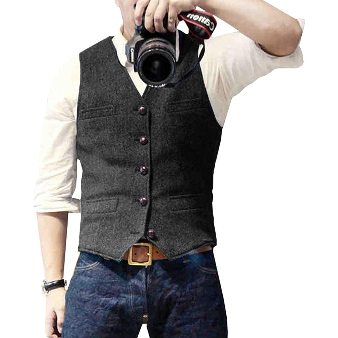 Gilet elegante da uomo in misto lana
