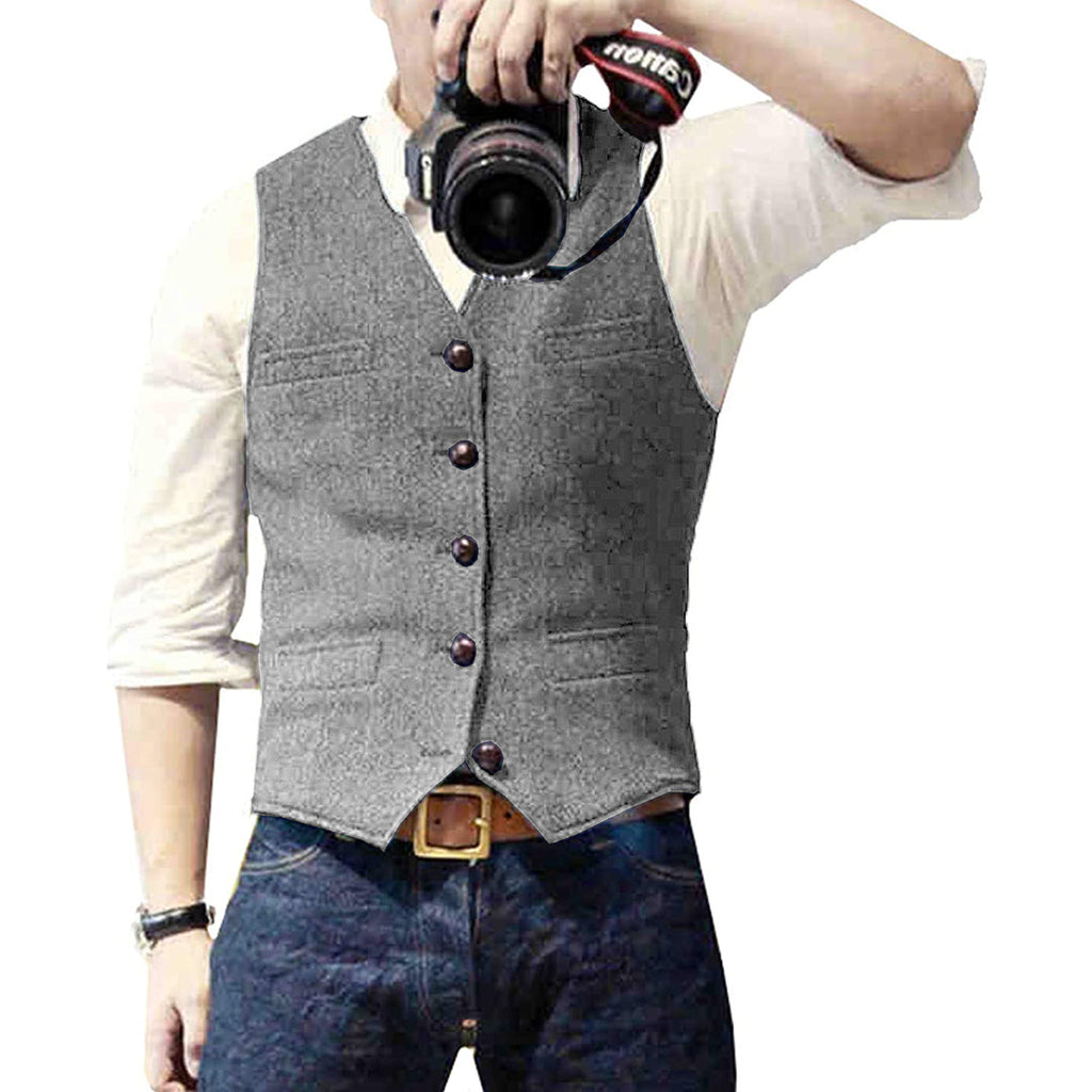 Gilet elegante da uomo in misto lana
