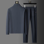 Giacca con zip da uomo e pantaloni da jogging affusolati per un abbigliamento elegante quotidiano