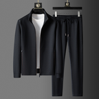 Giacca con zip da uomo e pantaloni da jogging affusolati per un abbigliamento elegante quotidiano