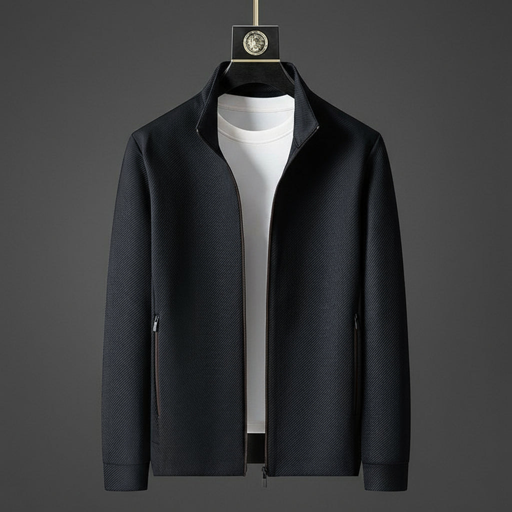 Giacca con zip da uomo e pantaloni da jogging affusolati per un abbigliamento elegante quotidiano
