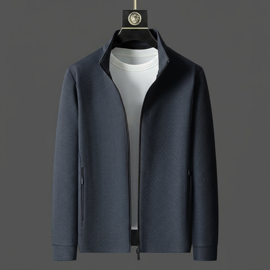 Giacca con zip da uomo e pantaloni da jogging affusolati per un abbigliamento elegante quotidiano