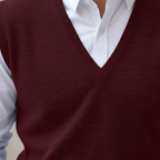 Gilet da uomo senza maniche lavorato a maglia con scollo a V