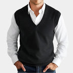 Gilet in maglia con scollo a V da uomo | Ideale per strati eleganti