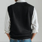 Gilet in maglia con scollo a V da uomo | Ideale per strati eleganti
