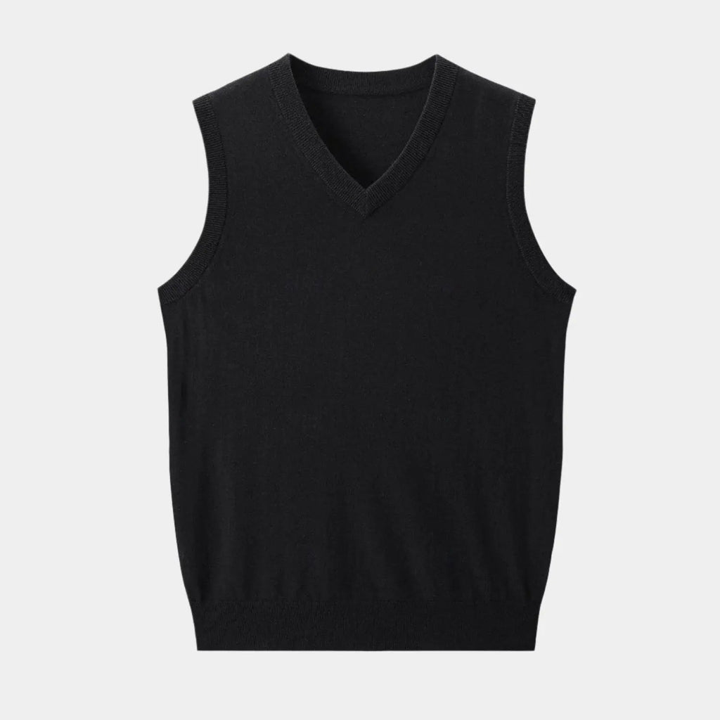 Gilet in maglia con scollo a V da uomo | Ideale per strati eleganti