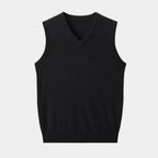 Gilet in maglia con scollo a V da uomo | Ideale per strati eleganti