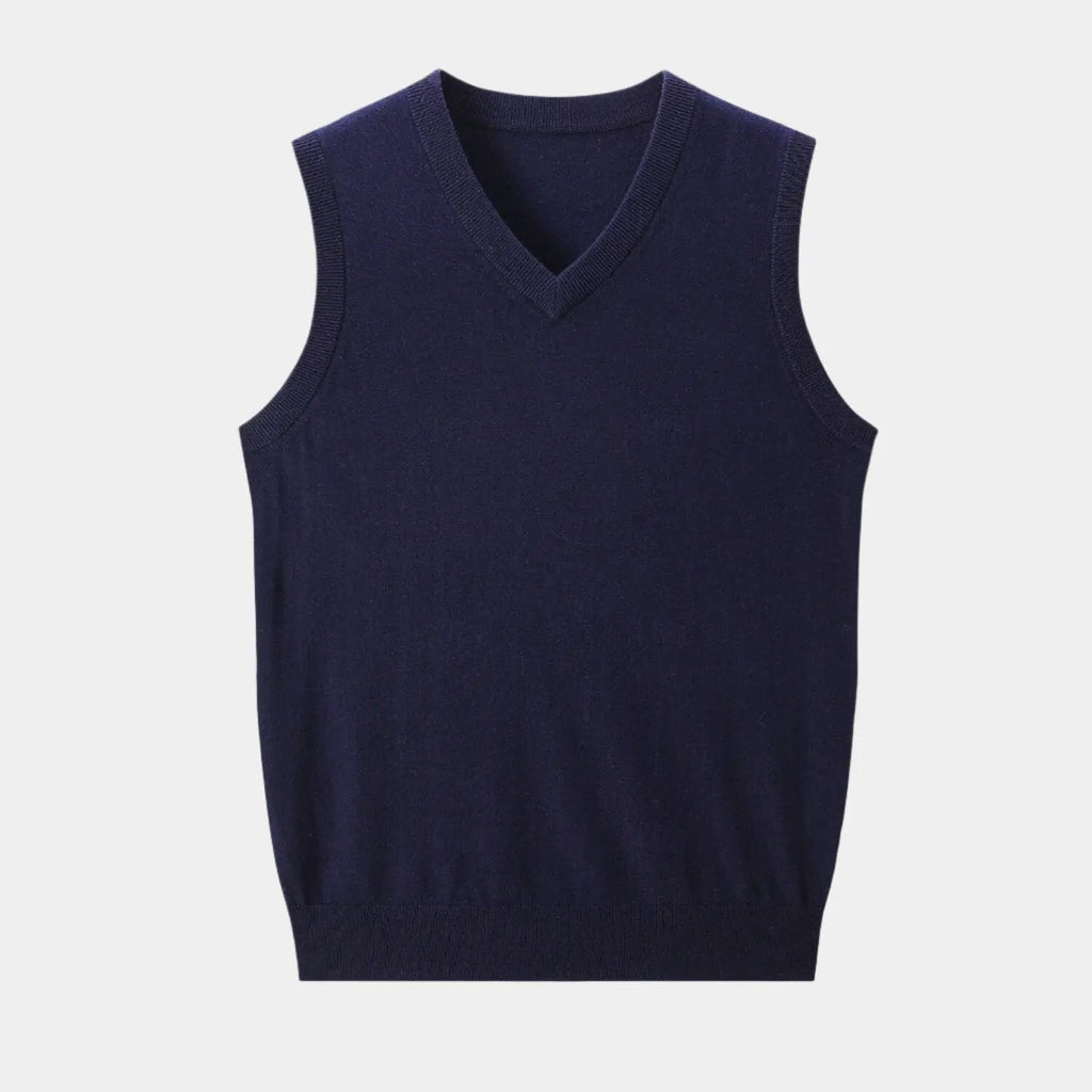 Gilet in maglia con scollo a V da uomo | Ideale per strati eleganti