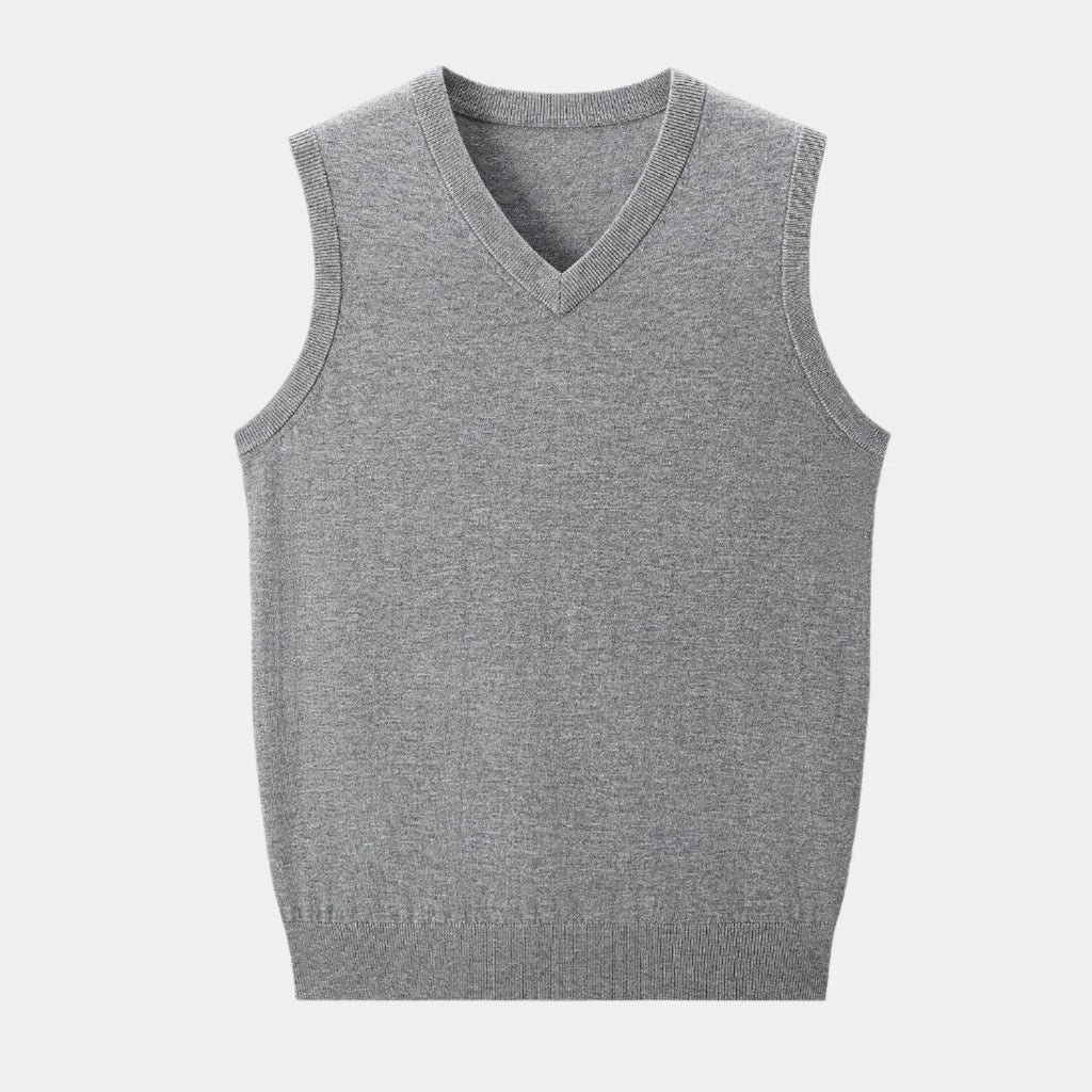 Gilet in maglia con scollo a V da uomo | Ideale per strati eleganti