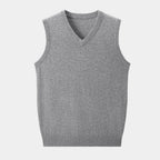 Gilet in maglia con scollo a V da uomo | Ideale per strati eleganti