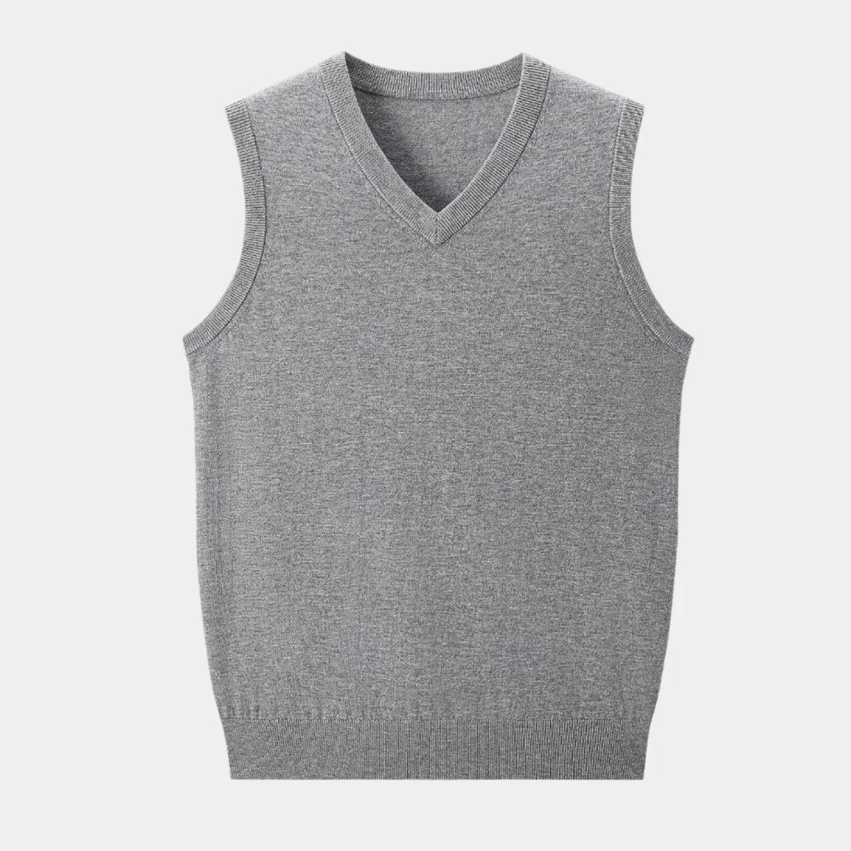Gilet in maglia con scollo a V da uomo | Ideale per strati eleganti