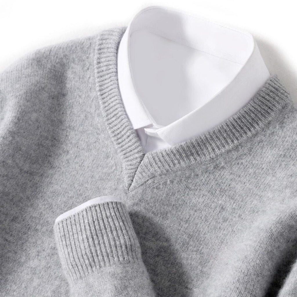 Maglione da uomo con scollo a V in lana merino