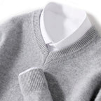 Maglione da uomo con scollo a V in lana merino