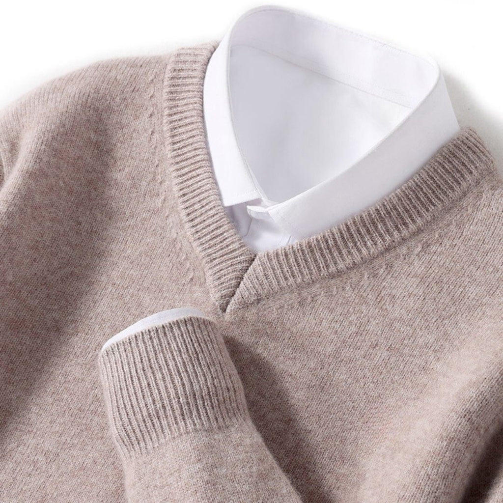 Maglione da uomo con scollo a V in lana merino
