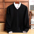 Maglione da uomo con scollo a V in lana merino