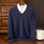Maglione da uomo con scollo a V in lana merino