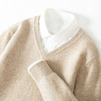 Maglione da uomo con scollo a V in lana merino