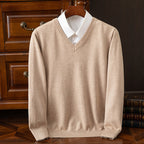 Maglione da uomo con scollo a V in lana merino