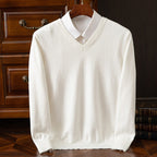 Maglione da uomo con scollo a V in lana merino