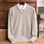 Maglione da uomo con scollo a V in lana merino