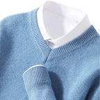 Maglione da uomo con scollo a V in lana merino