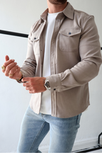Giacca overshirt versatile da uomo con bottoni e tasche sul petto