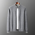 Giacca cardigan con zip intera versatile da uomo
