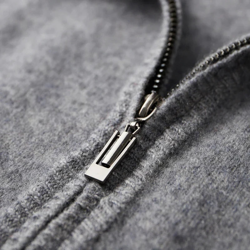 Giacca cardigan con zip intera versatile da uomo