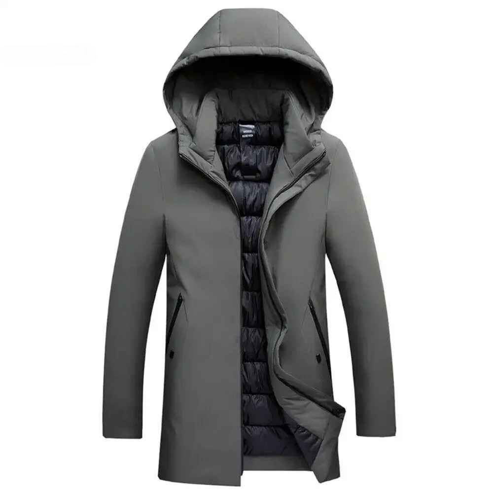 Cappotto invernale con cappuccio da uomo: caldo e resistente alle intemperie