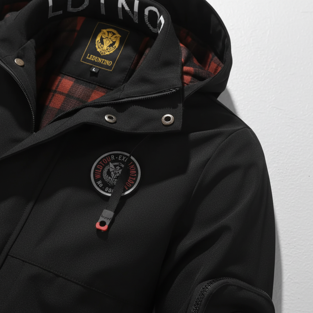 Giacca outdoor impermeabile da uomo con fodera a quadri
