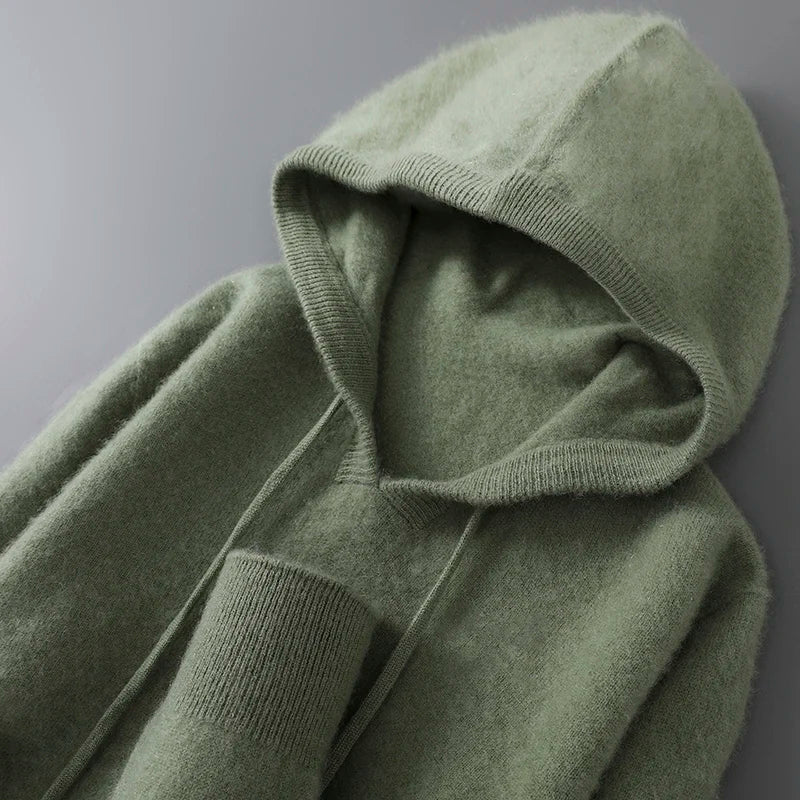Maglione da uomo in lana e cashmere, morbido e caldo pullover in maglia, lavare solo a mano