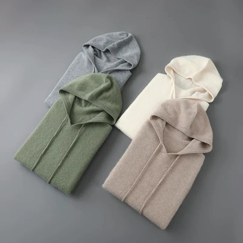 Maglione da uomo in lana e cashmere, morbido e caldo pullover in maglia, lavare solo a mano