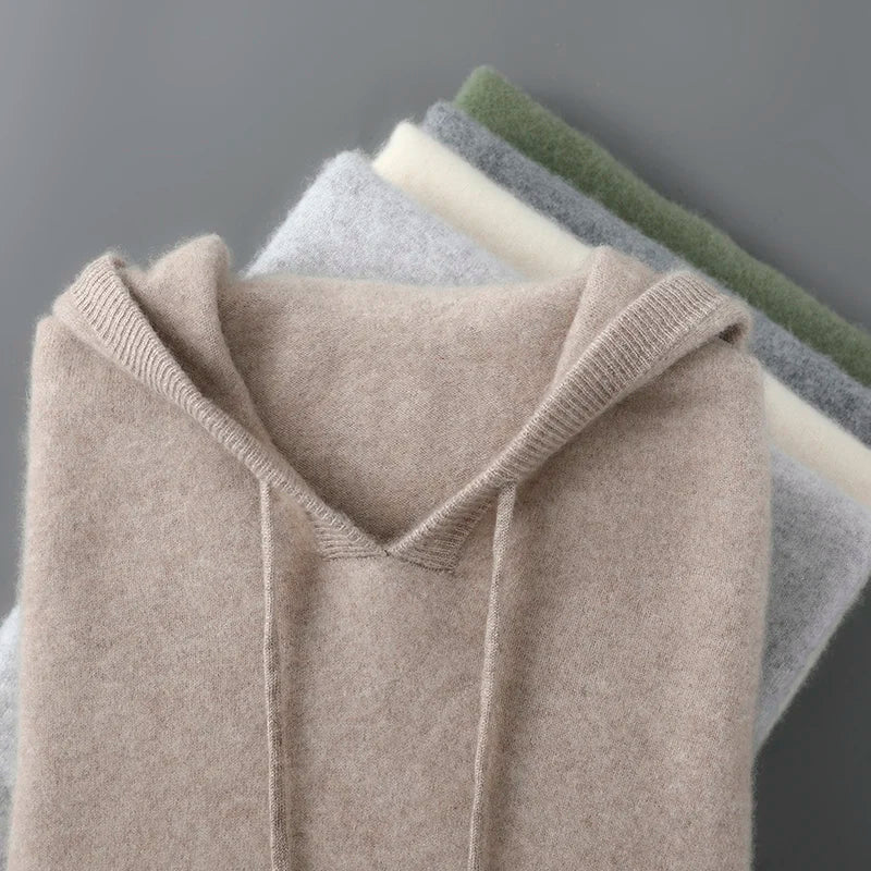 Maglione da uomo in lana e cashmere, morbido e caldo pullover in maglia, lavare solo a mano