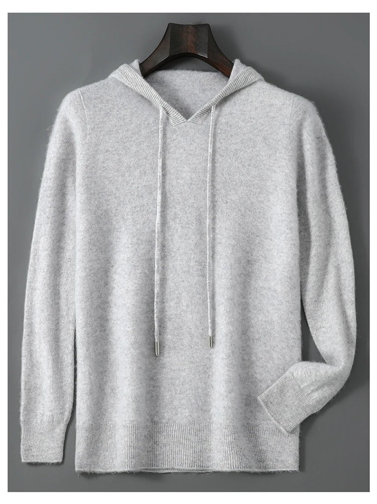 Maglione da uomo in lana e cashmere, morbido e caldo pullover in maglia, lavare solo a mano