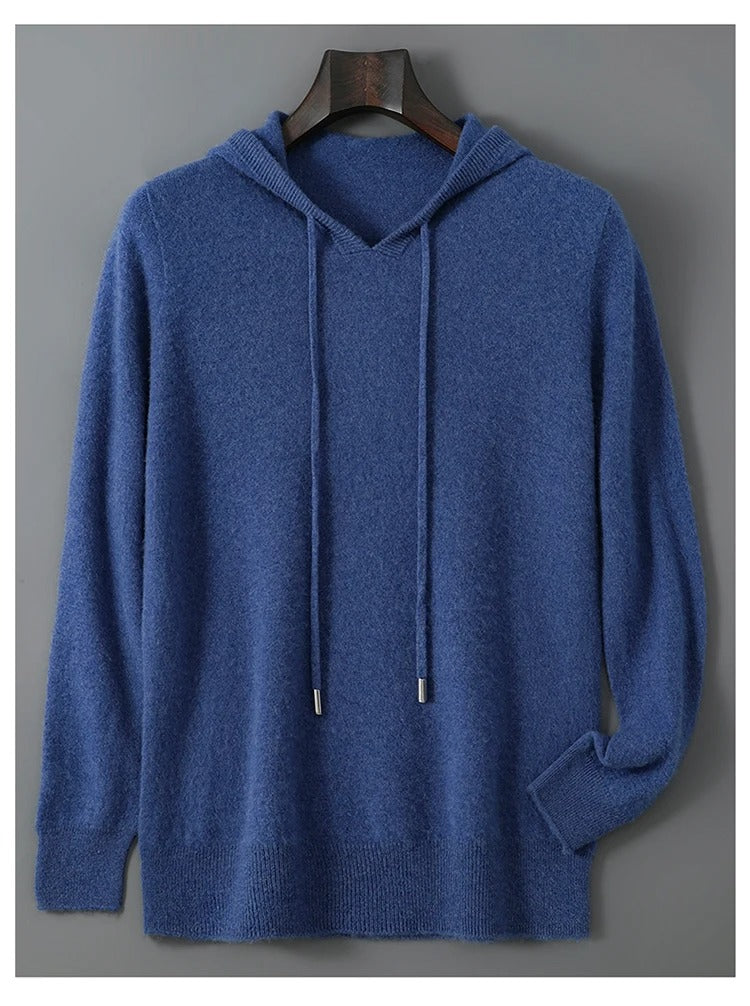 Maglione da uomo in lana e cashmere, morbido e caldo pullover in maglia, lavare solo a mano