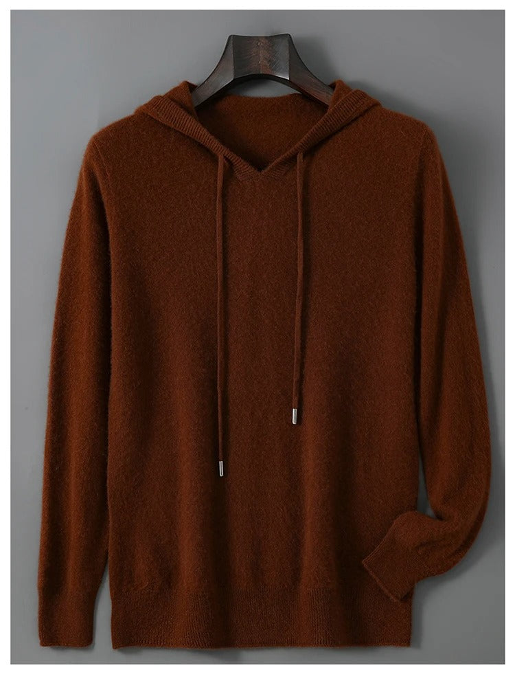 Maglione da uomo in lana e cashmere, morbido e caldo pullover in maglia, lavare solo a mano