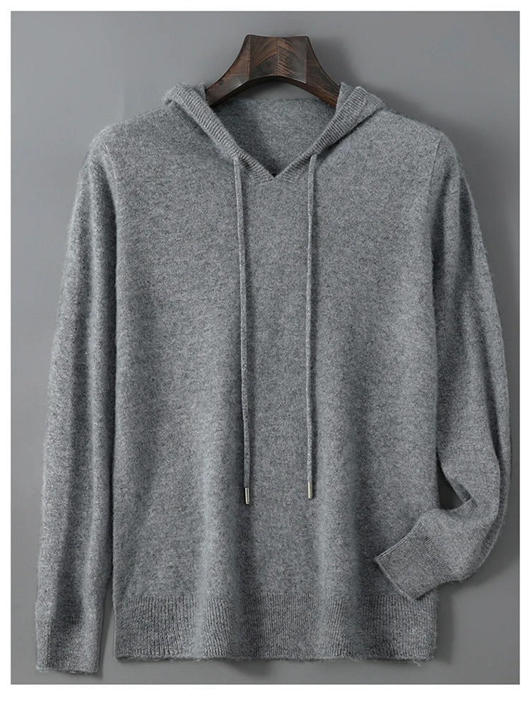 Maglione da uomo in lana e cashmere, morbido e caldo pullover in maglia, lavare solo a mano