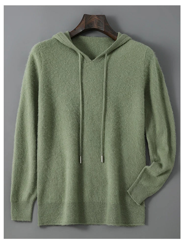 Maglione da uomo in lana e cashmere, morbido e caldo pullover in maglia, lavare solo a mano