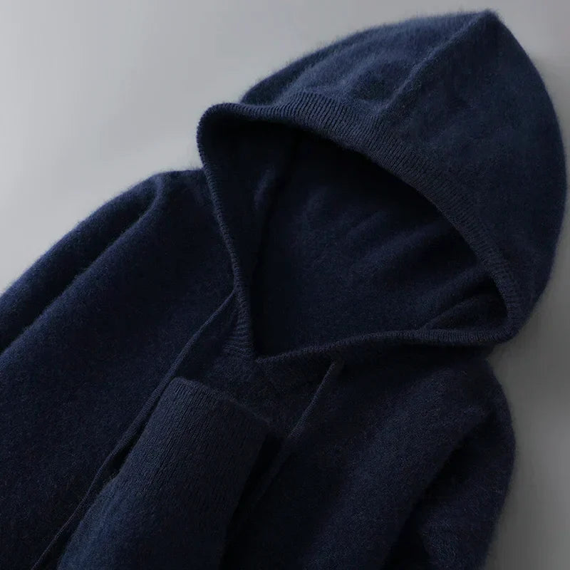 Maglione da uomo in lana e cashmere, morbido e caldo pullover in maglia, lavare solo a mano