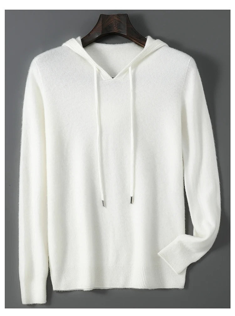 Maglione da uomo in lana e cashmere, morbido e caldo pullover in maglia, lavare solo a mano