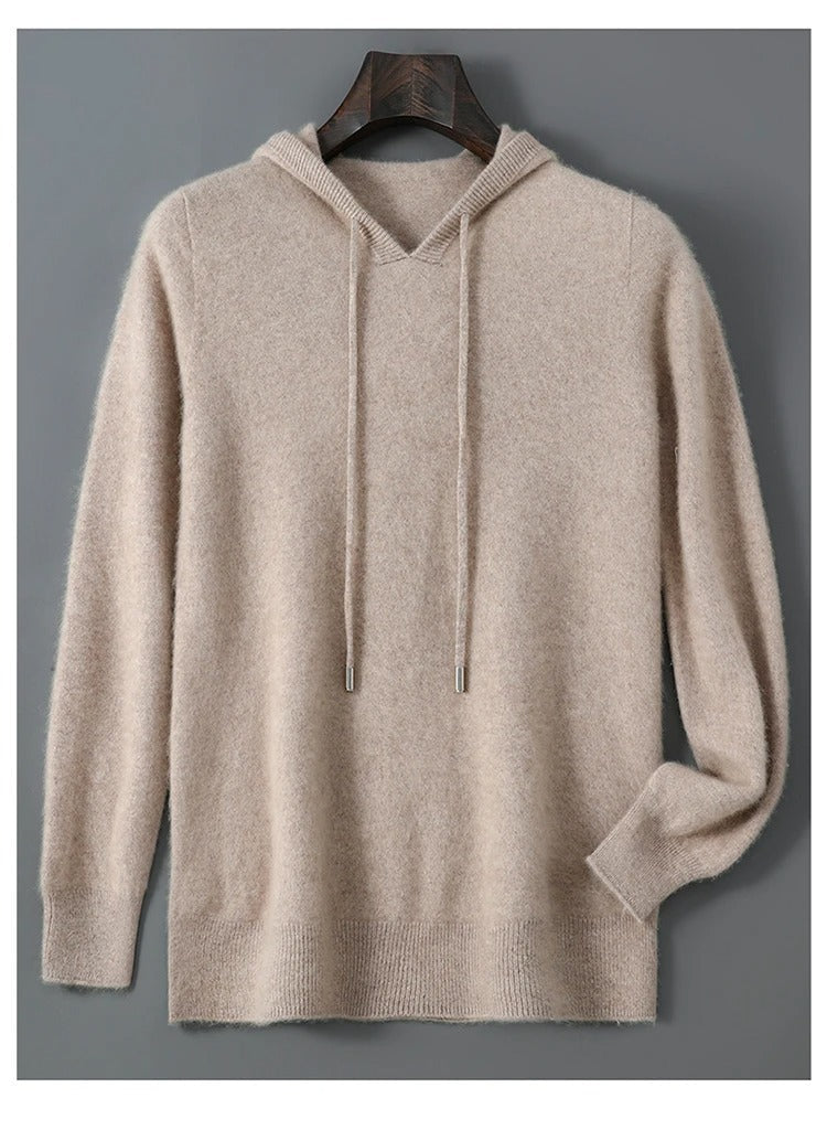 Maglione da uomo in lana e cashmere, morbido e caldo pullover in maglia, lavare solo a mano