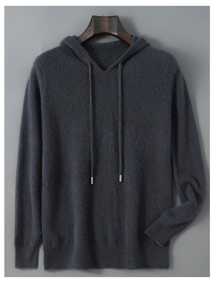 Maglione da uomo in lana e cashmere, morbido e caldo pullover in maglia, lavare solo a mano