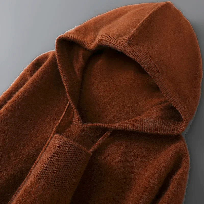 Maglione da uomo in lana e cashmere, morbido e caldo pullover in maglia, lavare solo a mano