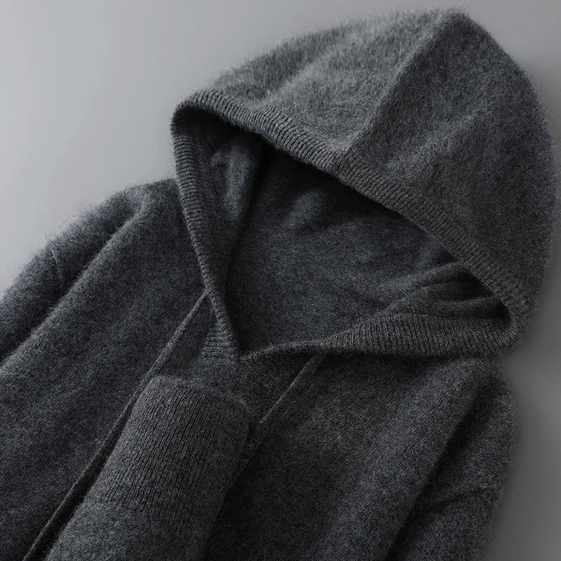 Maglione da uomo in lana e cashmere, morbido e caldo pullover in maglia, lavare solo a mano