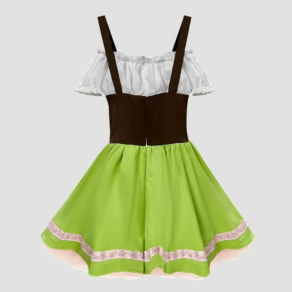 Costume da uomo per Halloween, Oktoberfest, da donna, con pantaloni in pelle e vestito Dirndl