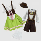 Costume da uomo per Halloween, Oktoberfest, da donna, con pantaloni in pelle e vestito Dirndl