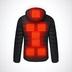Piumino riscaldato da uomo con cappuccio e design trapuntato isolante per cappotto termico invernale
