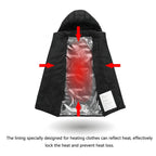 Piumino riscaldato da uomo con cappuccio e design trapuntato isolante per cappotto termico invernale