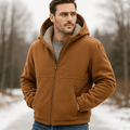 Giacca in pile con zip da uomo e fodera in sherpa - Vestibilità regolare